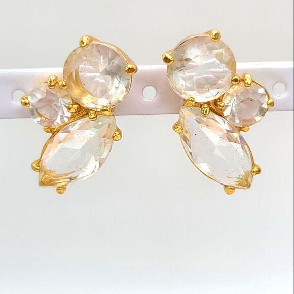 2 pair crystal earrings,  pierced as shown - Picture 2 of 8